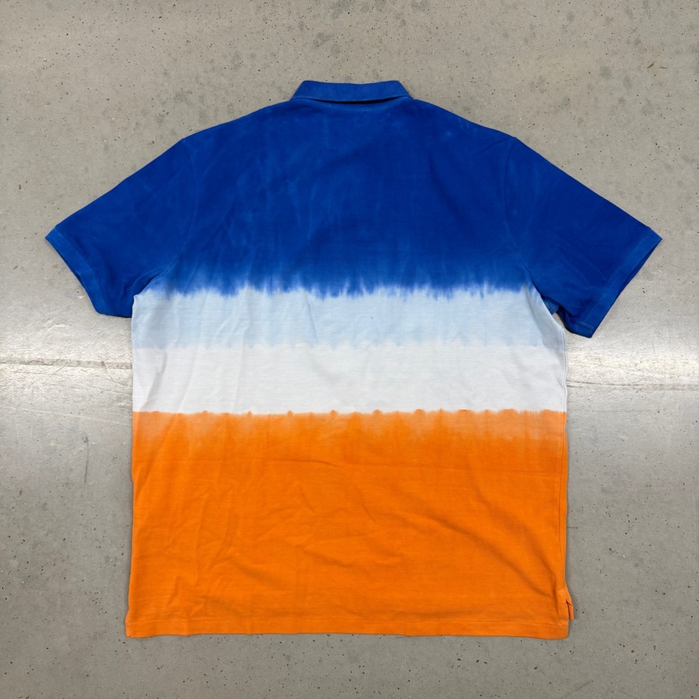 Polo by Ralph Lauren Blue, White, and Orange Men's Polo Shirt - Picture 3 of 3